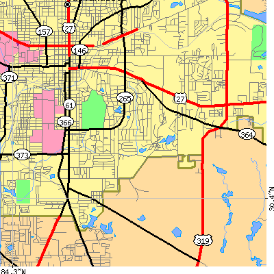 Zip code 32301 close-up map