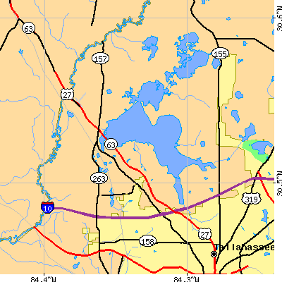 Zip code 32303 close-up map