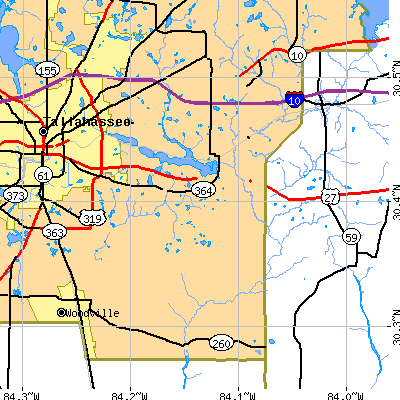 Zip code 32311 close-up map