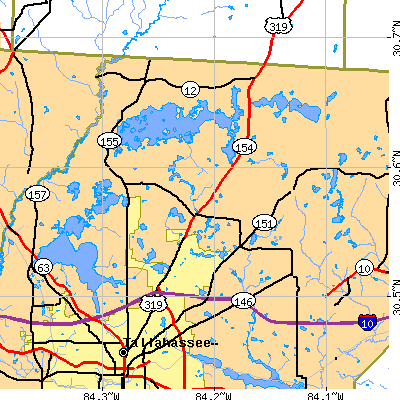 Zip code 32312 close-up map