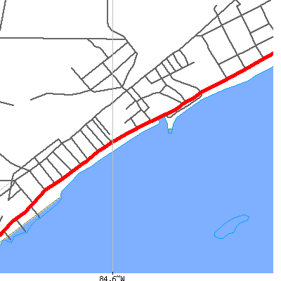 Zip code 32323 close-up map