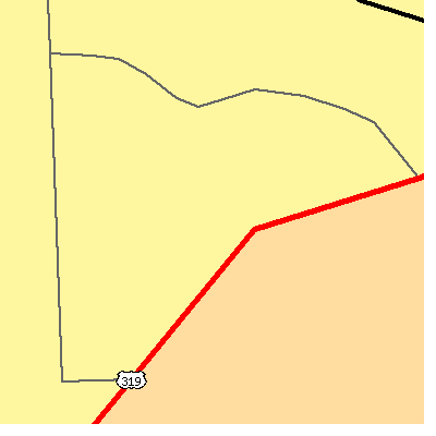 Zip code 32399 close-up map