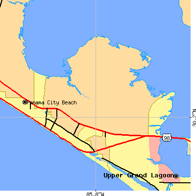Zip code 32407 close-up map