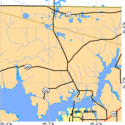 Zip code 32409 close-up map