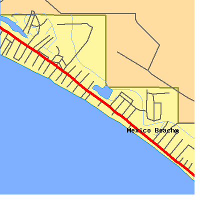 Zip code 32410 close-up map