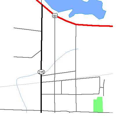 Zip code 32432 close-up map