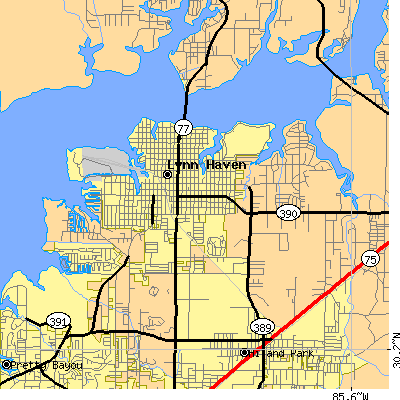 Zip code 32444 close-up map