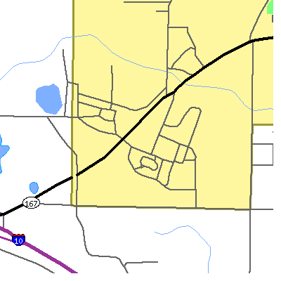 Zip code 32447 close-up map