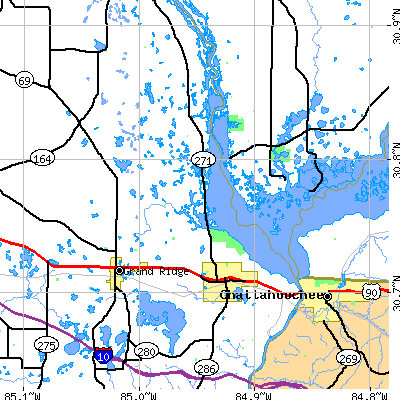 Zip code 32460 close-up map