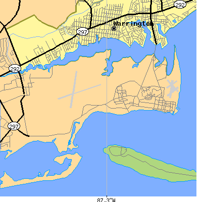 Zip code 32508 close-up map