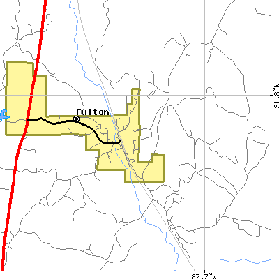 Zip code 36446 close-up map
