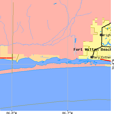 Zip code 32569 close-up map