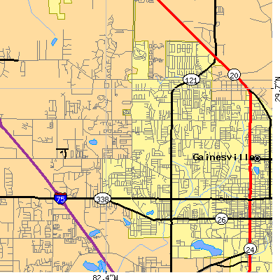 Zip code 32605 close-up map