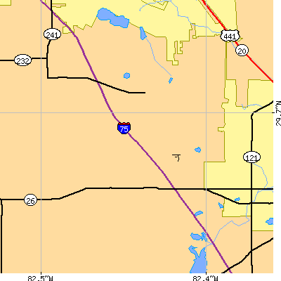 Zip code 32606 close-up map