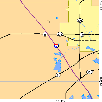 Zip code 32607 close-up map