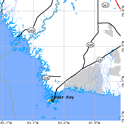 Zip code 32625 close-up map