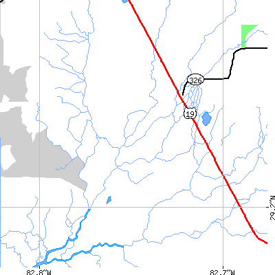 Zip code 32639 close-up map