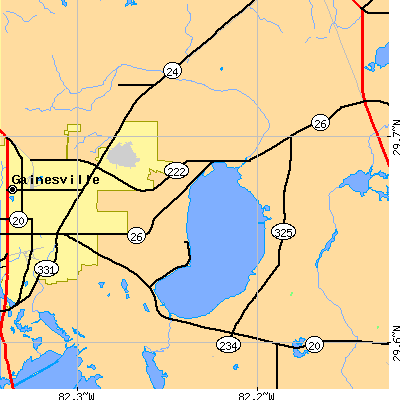 Zip code 32641 close-up map