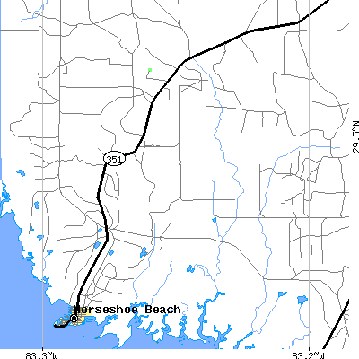 Zip code 32648 close-up map