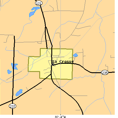 Zip code 32658 close-up map