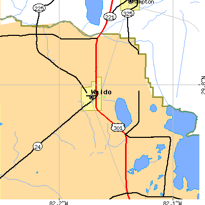 Zip code 32694 close-up map