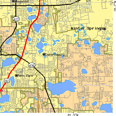 Zip code 32707 close-up map
