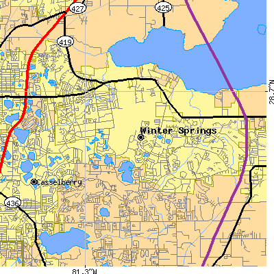 Zip code 32708 close-up map