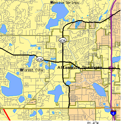 Zip code 32714 close-up map