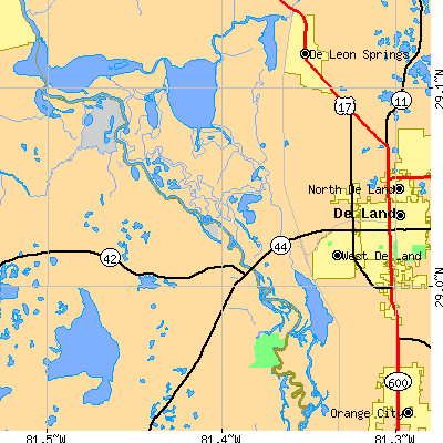 Zip code 32720 close-up map