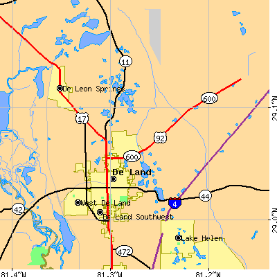 Zip code 32724 close-up map