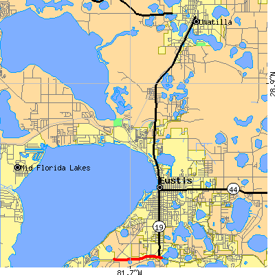 Zip code 32726 close-up map