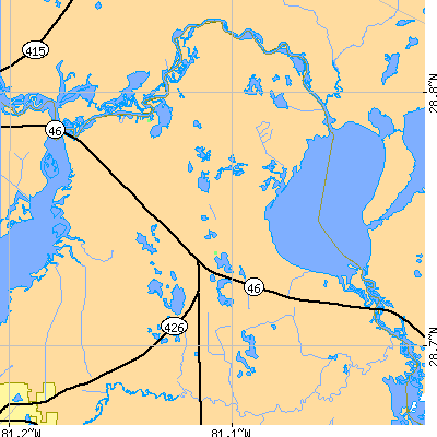 Zip code 32732 close-up map