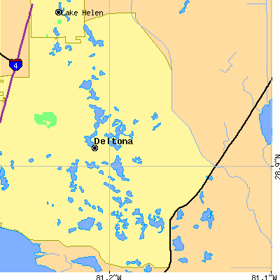 Zip code 32738 close-up map