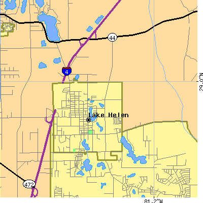 Zip code 32744 close-up map