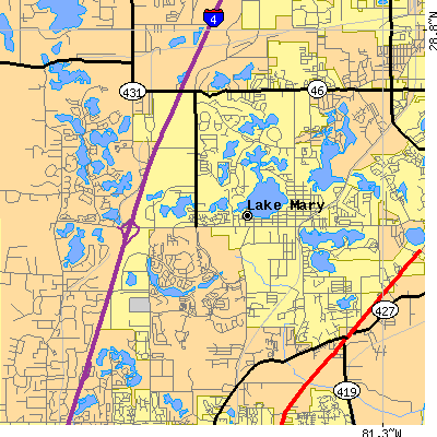 Zip code 32746 close-up map