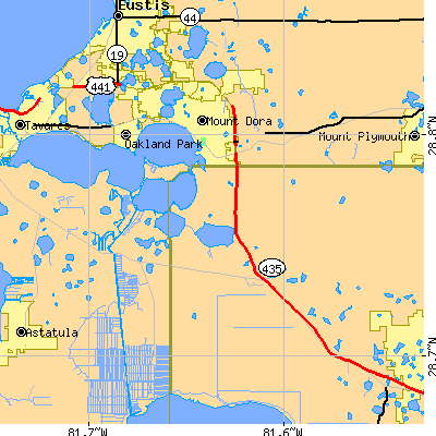 Zip code 32757 close-up map