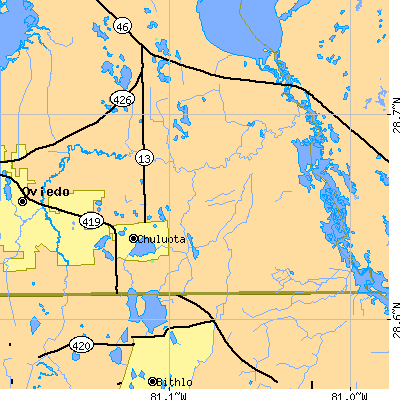 Zip code 32766 close-up map