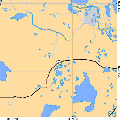 Zip code 32767 close-up map