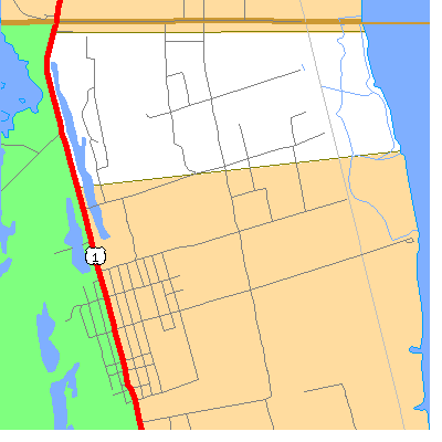 Zip code 32775 close-up map