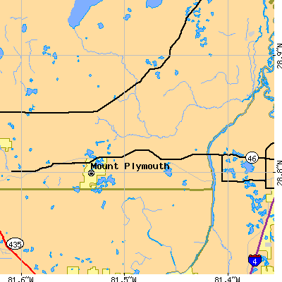 Zip code 32776 close-up map