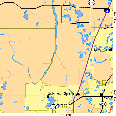 Zip code 32779 close-up map