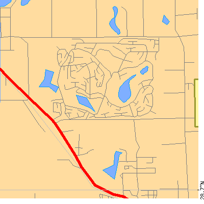 Zip code 32798 close-up map