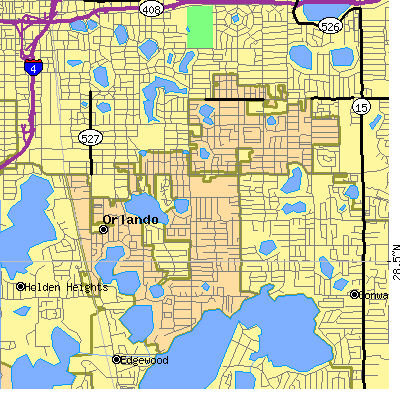 Zip code 32806 close-up map