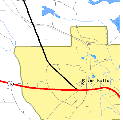 Zip code 36476 close-up map