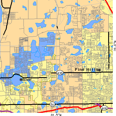 Zip code 32818 close-up map