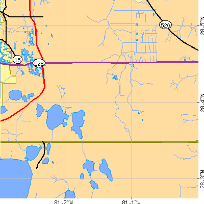 Zip code 32832 close-up map