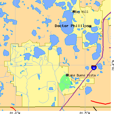 Zip code 32836 close-up map