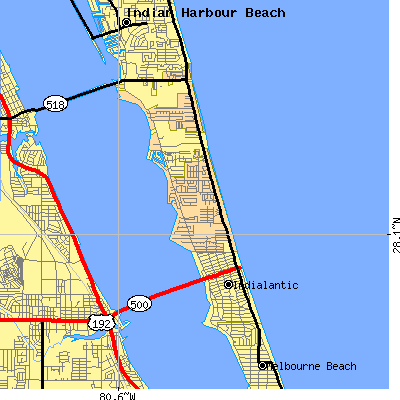 Zip code 32903 close-up map
