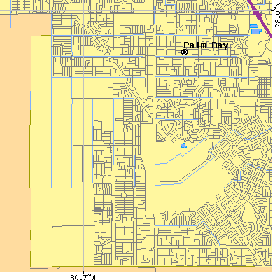 Zip code 32908 close-up map