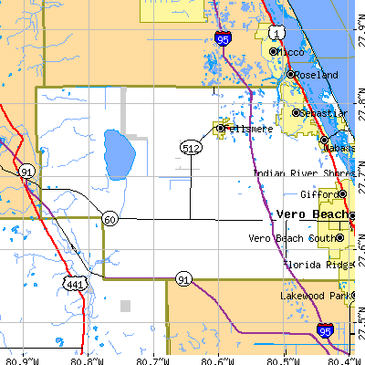 Zip code 32966 close-up map
